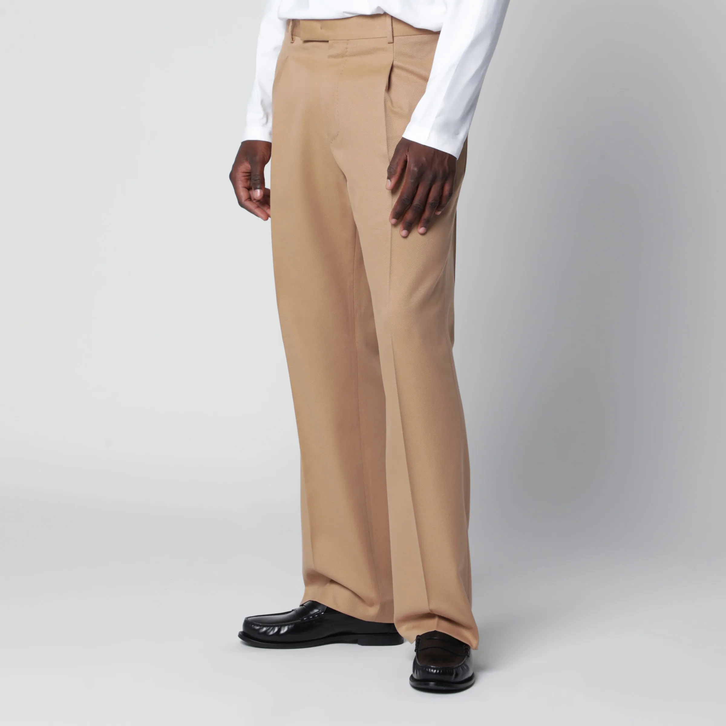 Rope-Colored Cotton And Wool Trousers sold by Wanan Luxury product image thumbnail 3