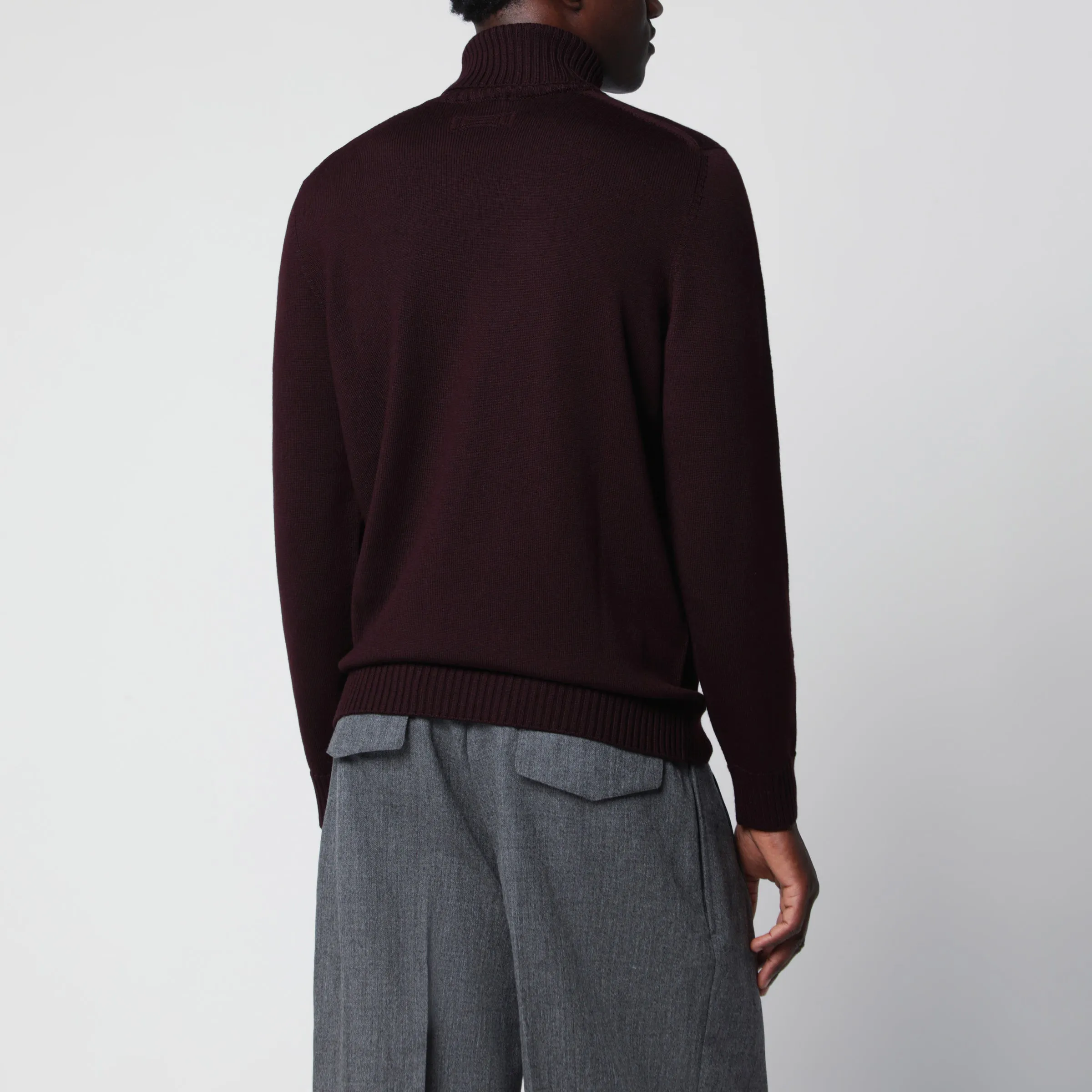 Black Navy Wool Turtleneck Sweater sold by Wanan Luxury product image thumbnail 3