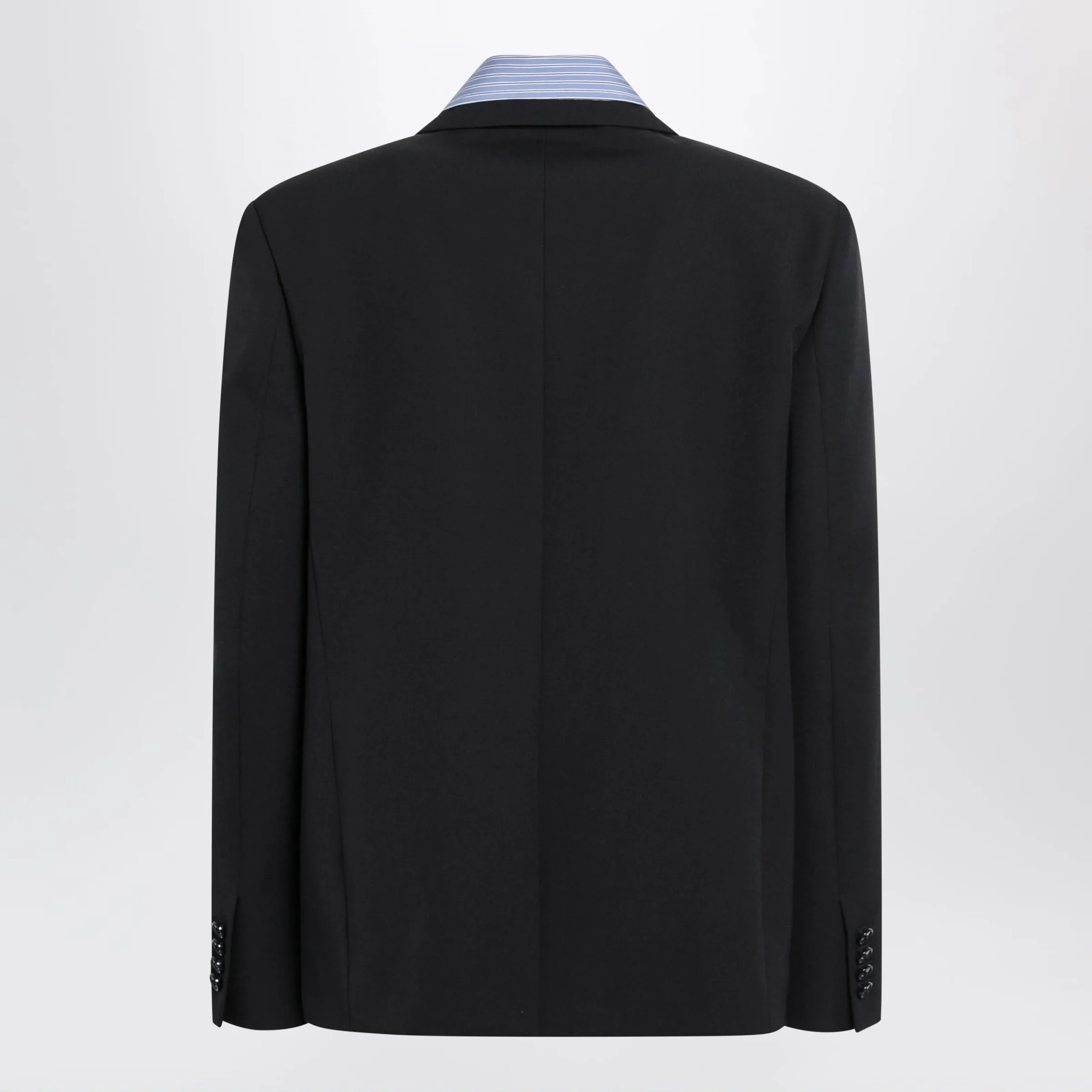 Dark Blue Hybrid Overshirt In Wool Twill sold by Wanan Luxury product image thumbnail 2