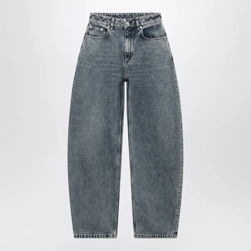 Rounded Blue Denim Jeans made by Alaia