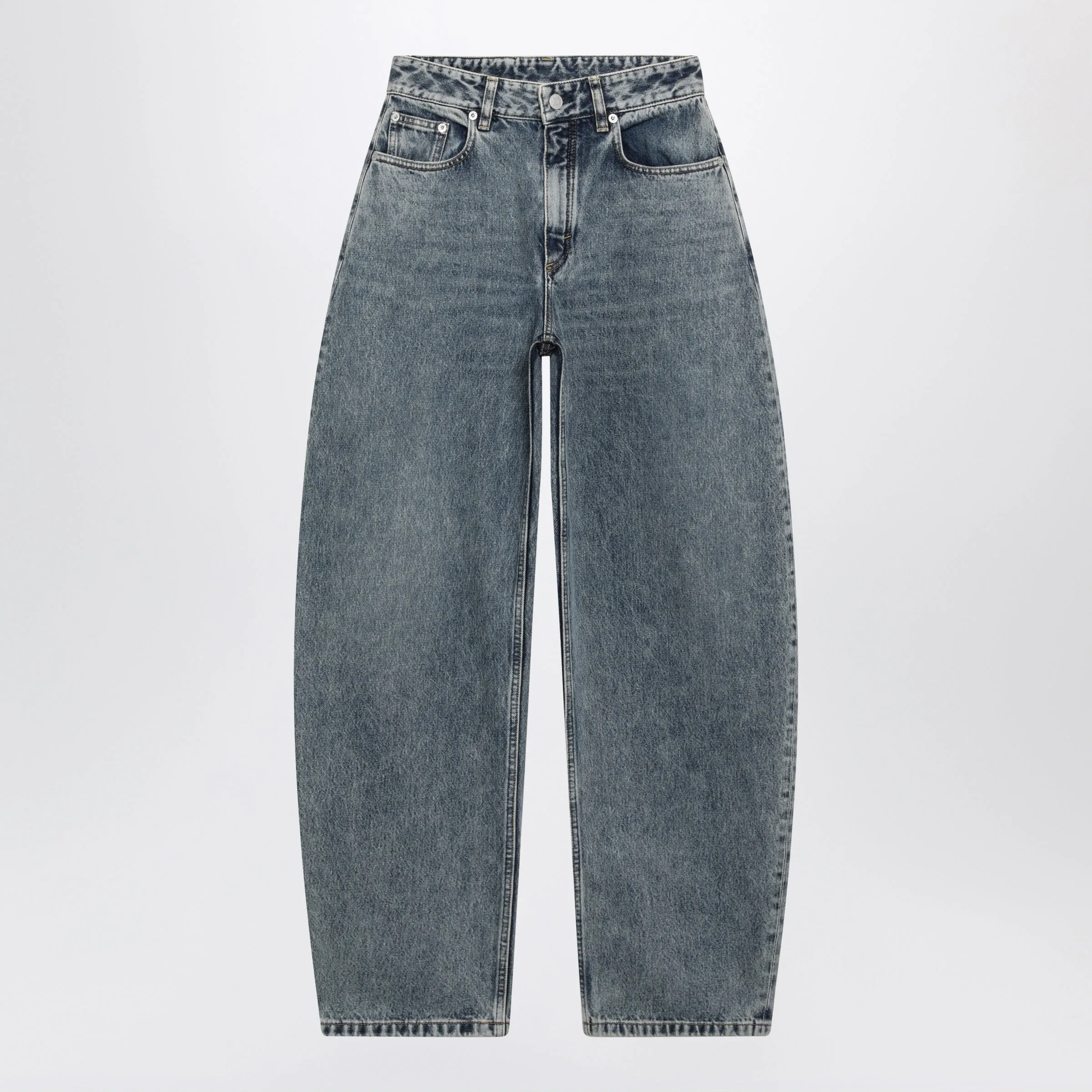 Rounded Blue Denim Jeans sold by Wanan Luxury