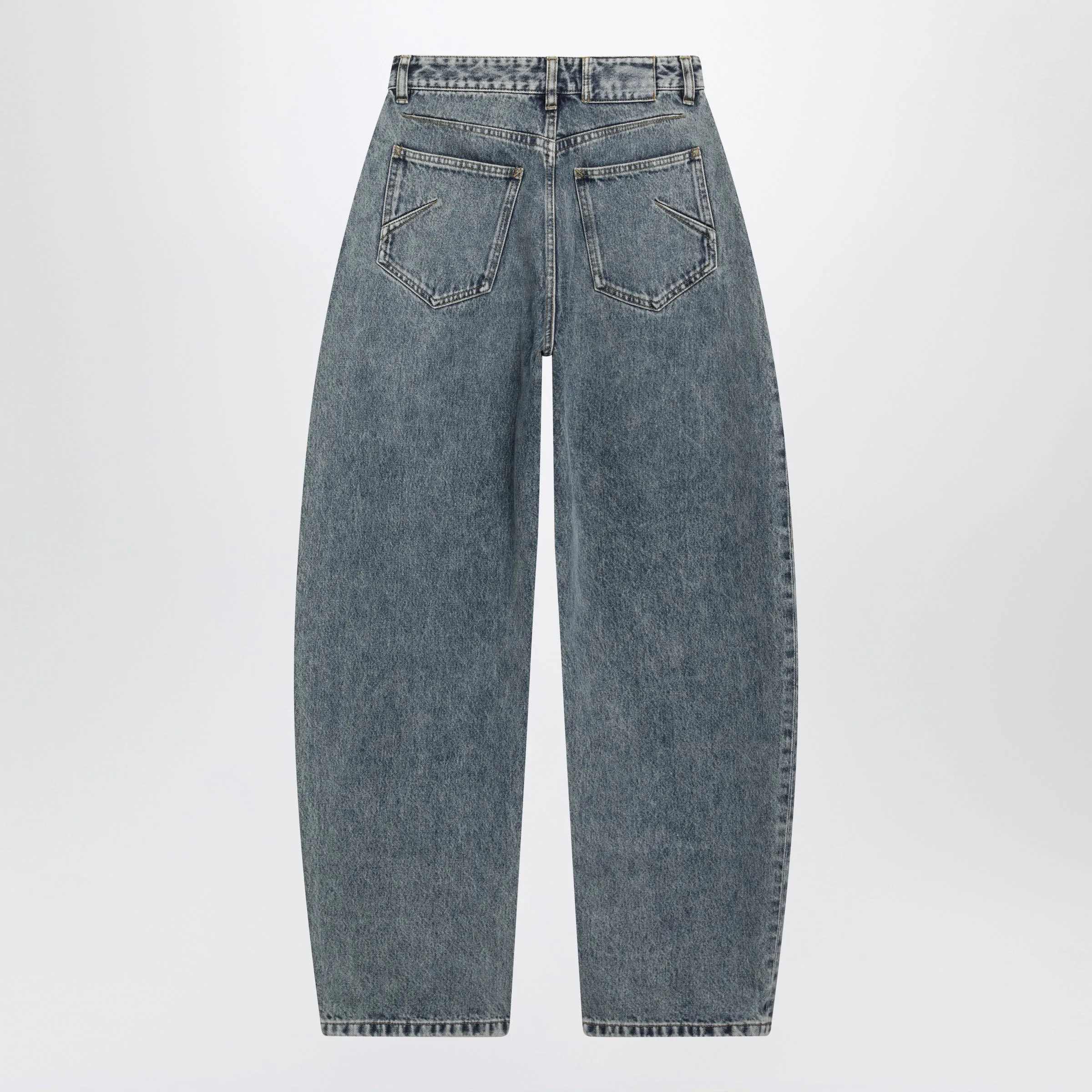 Rounded Blue Denim Jeans sold by Wanan Luxury product image thumbnail 2