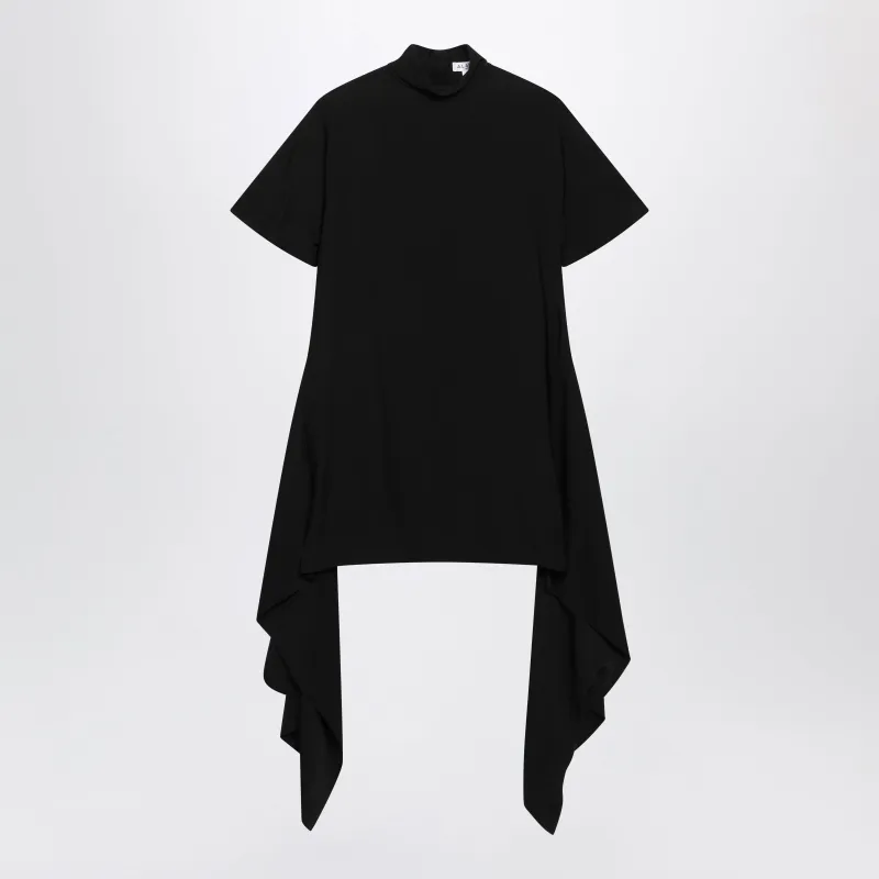 Black Mock-Neck Mini Dress In Cotton Blend made by Alaia