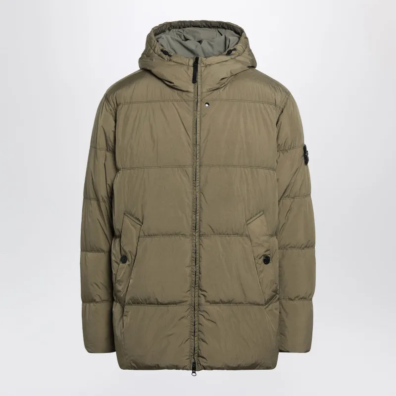 Water-Repellent Puffer Jacket In Military Green Nylon made by Stone Island