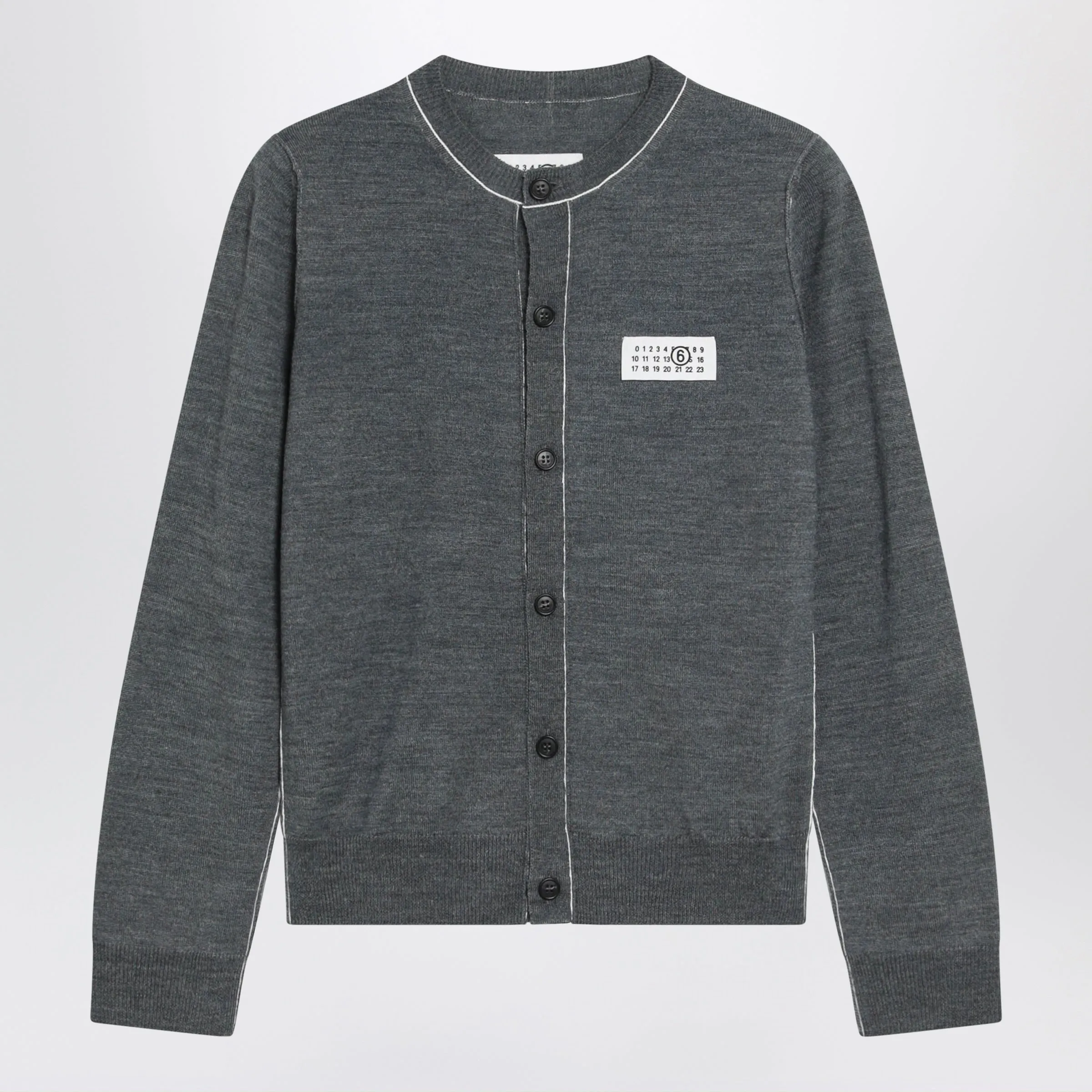Grey Mélange Wool-Blend Cardigan sold by Wanan Luxury