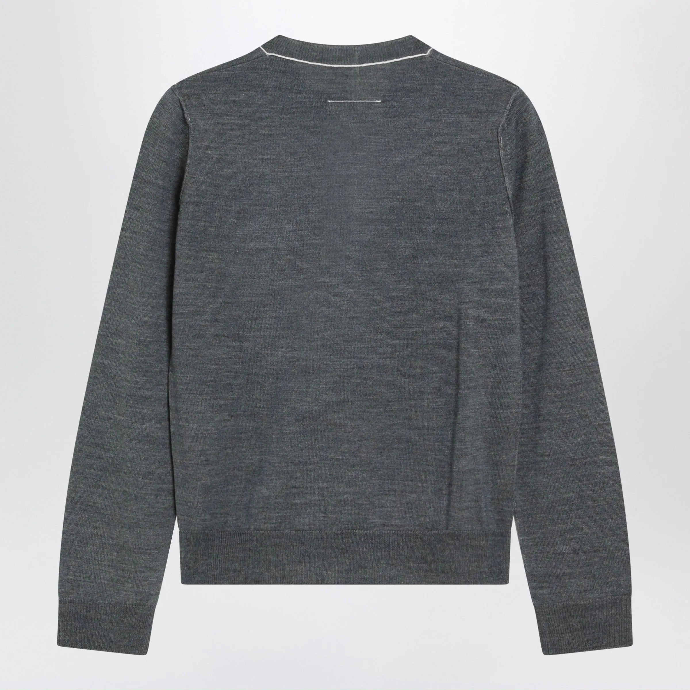 Grey Mélange Wool-Blend Cardigan sold by Wanan Luxury product image thumbnail 2