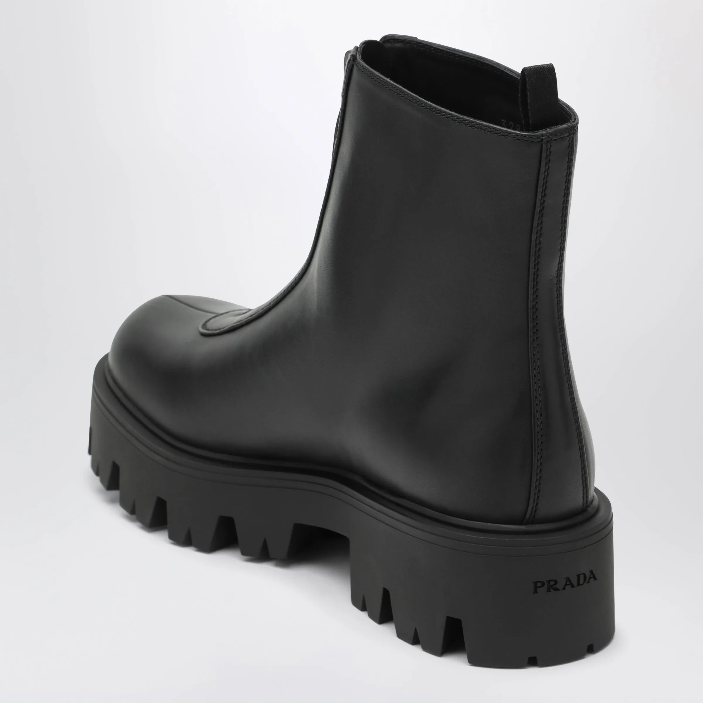 Black Leather Zip-Up Ankle Boots sold by Wanan Luxury product image thumbnail 2