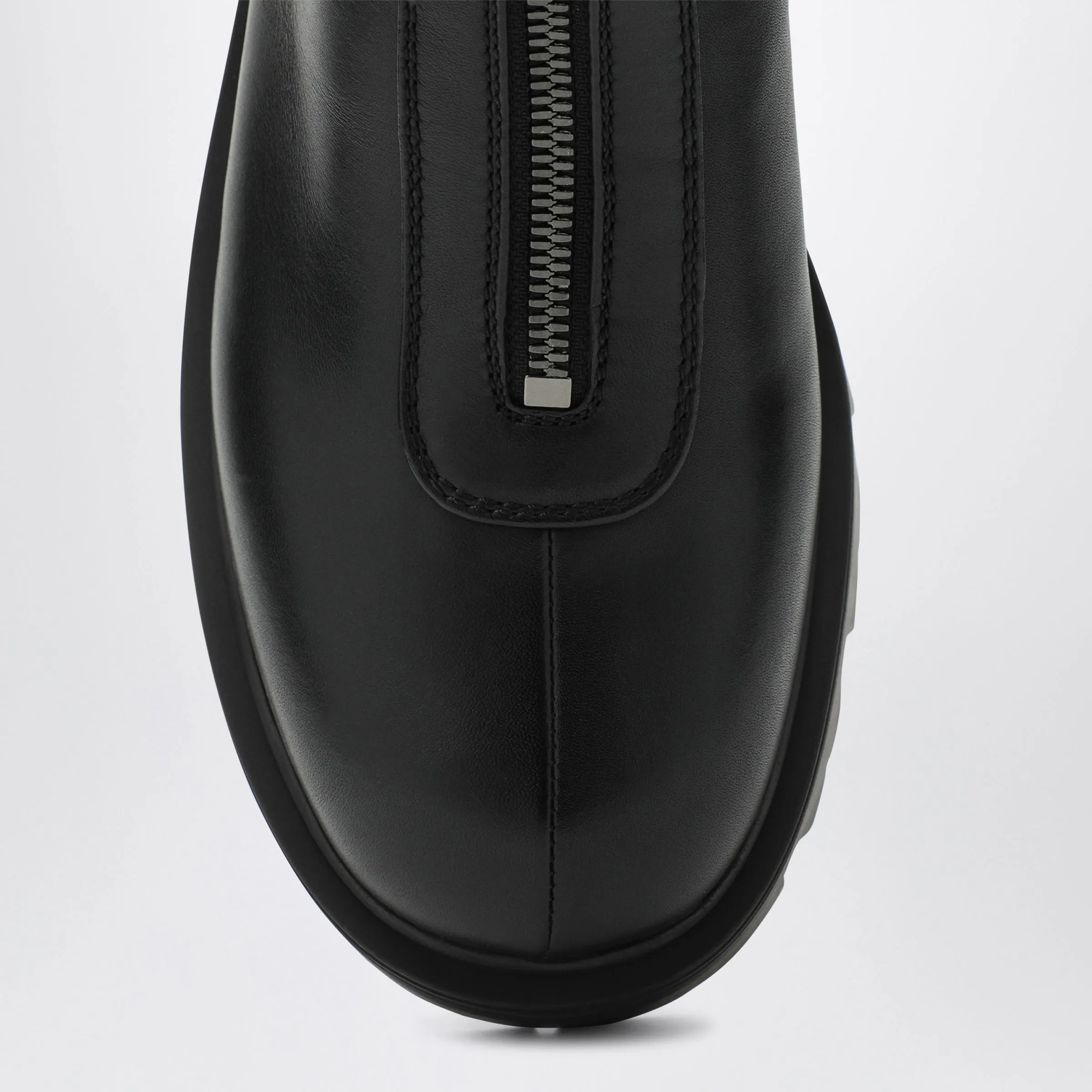 Black Leather Zip-Up Ankle Boots sold by Wanan Luxury product image thumbnail 3
