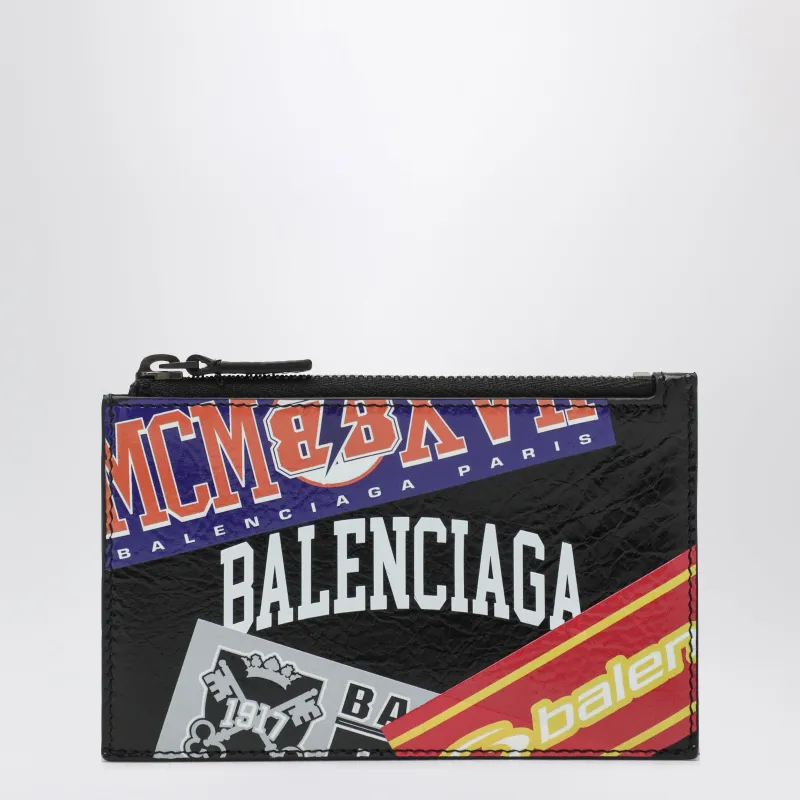 Large Black Leather Cash Coin Purse made by Balenciaga