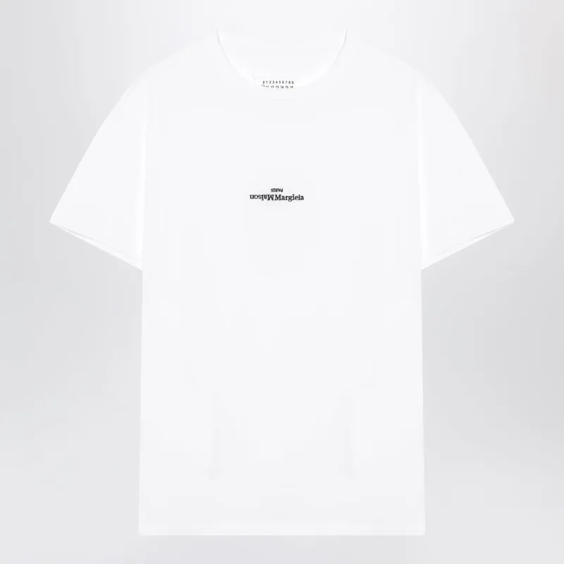 White Cotton T-Shirt With Logo made by Maison Margiela