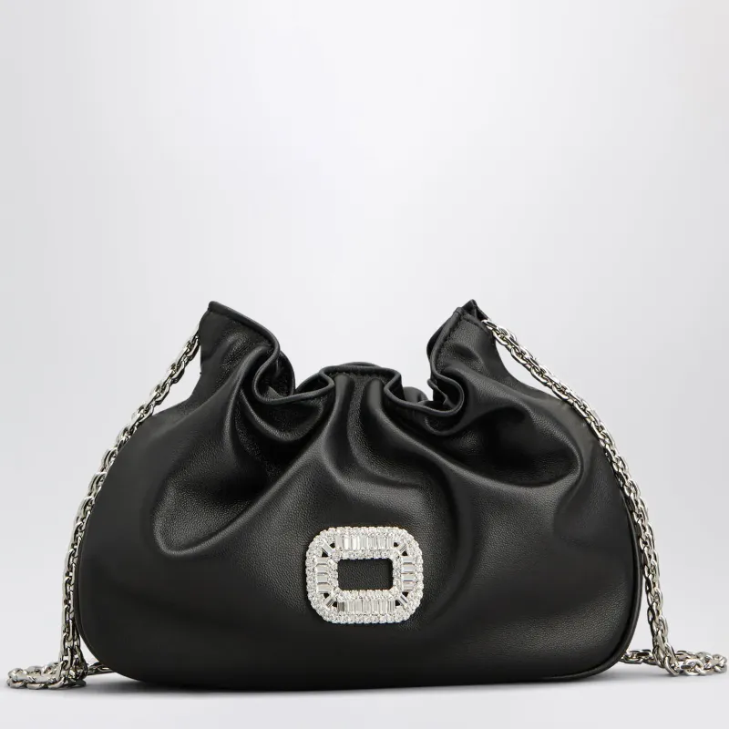 Pilgrim Micro Bag In Black Leather made by Roger Vivier
