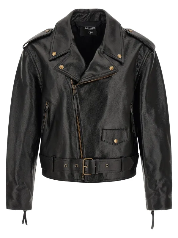 Biker Jacket Black made by Balmain