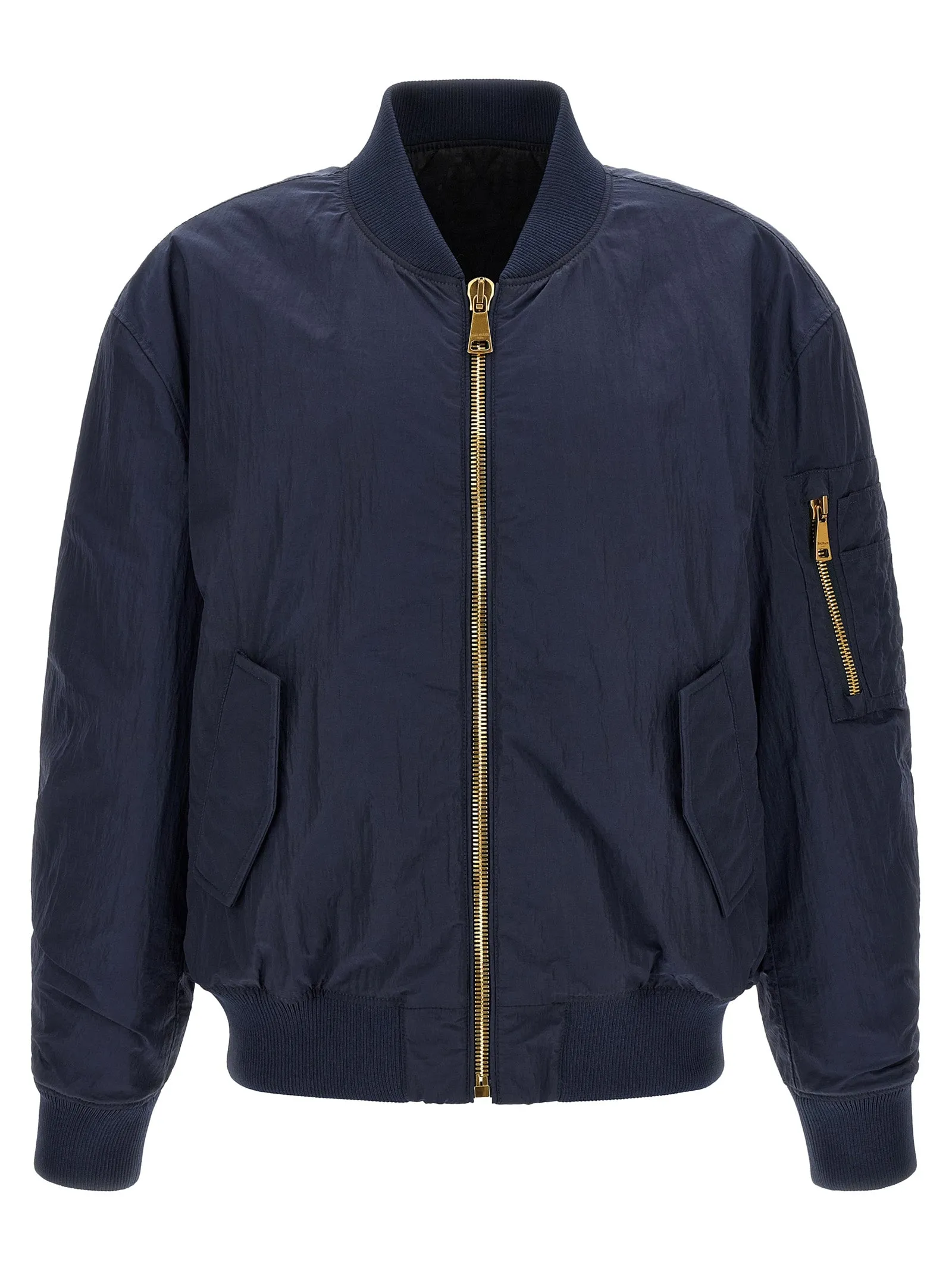 Logo Embroidery Bomber Jacket Blue sold by Wanan Luxury