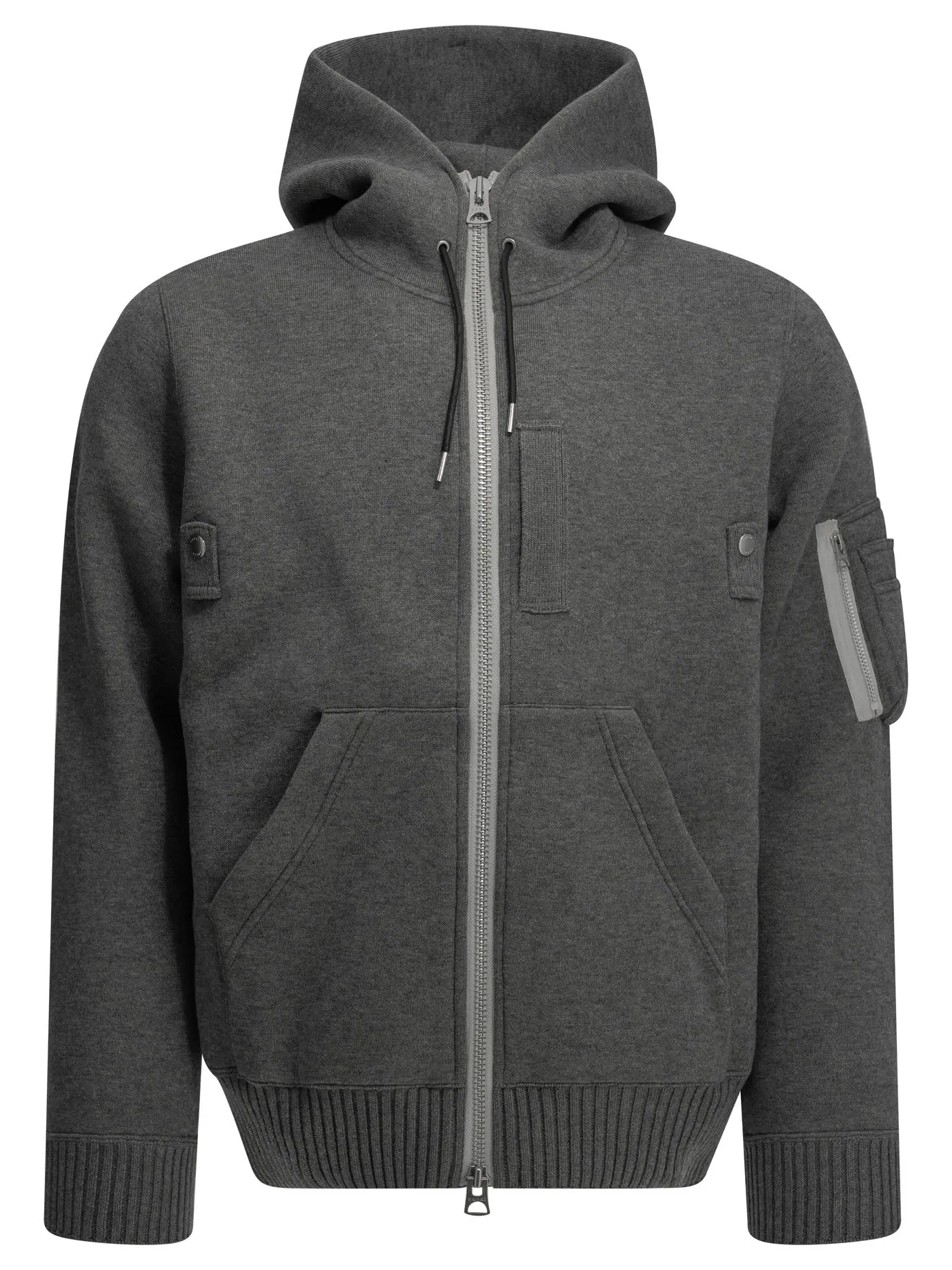 Zip-Up Hooded Sweatshirt Grey sold by Wanan Luxury