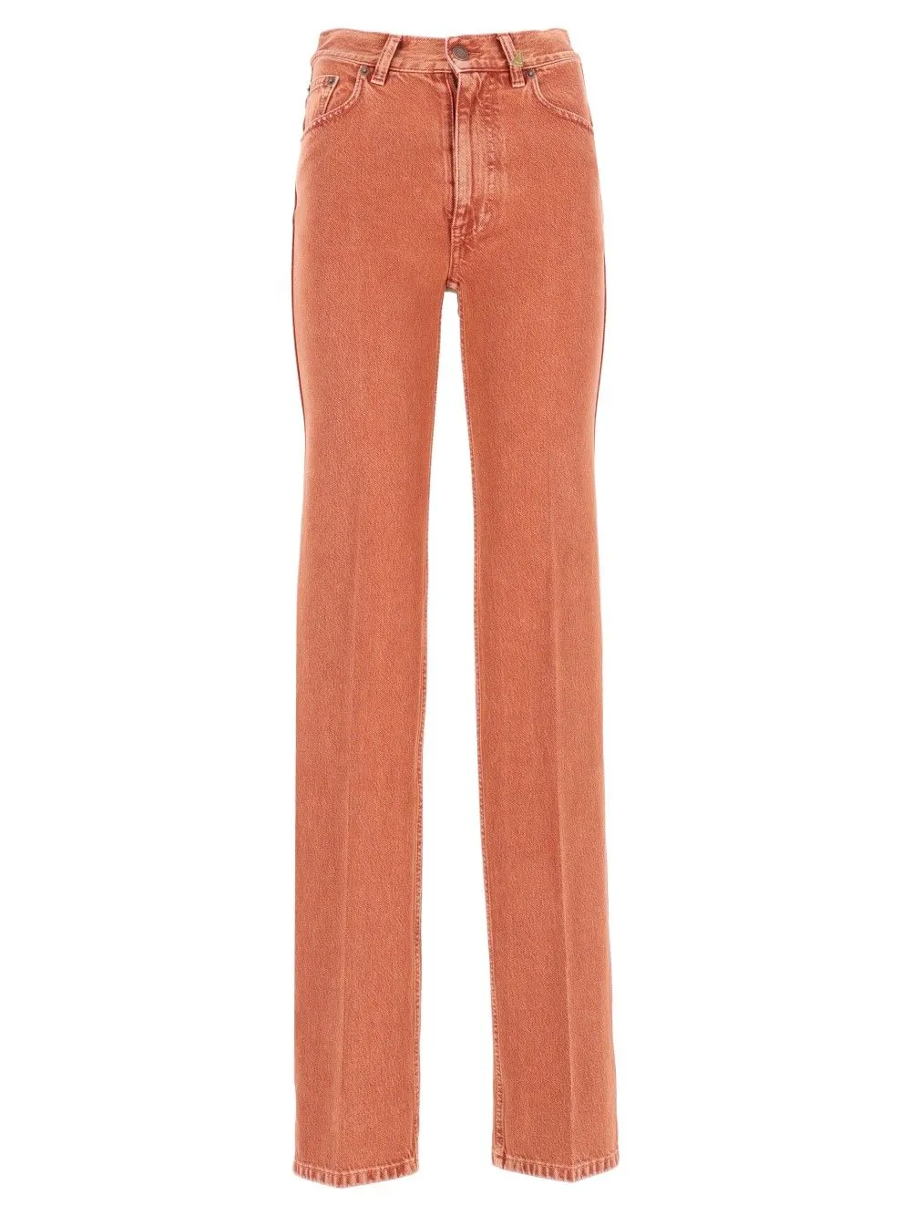 High-Waisted, Straight-Leg Jeans Brown sold by Wanan Luxury