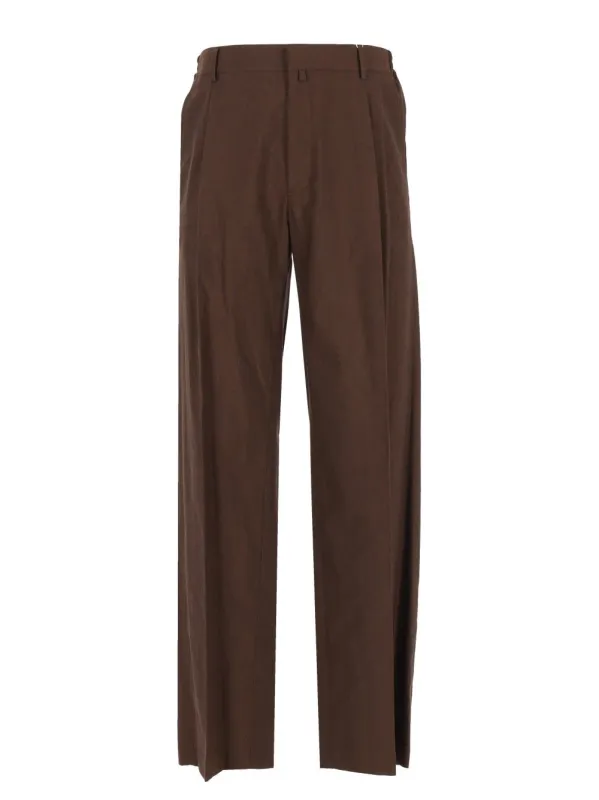Wide-Leg With Pleats Trousers Brown made by Maison Margiela
