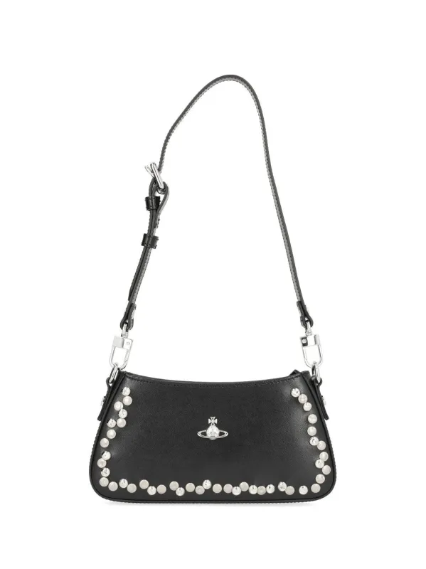 Tasha Shoulder Phone Bag Black made by Vivienne Westwood