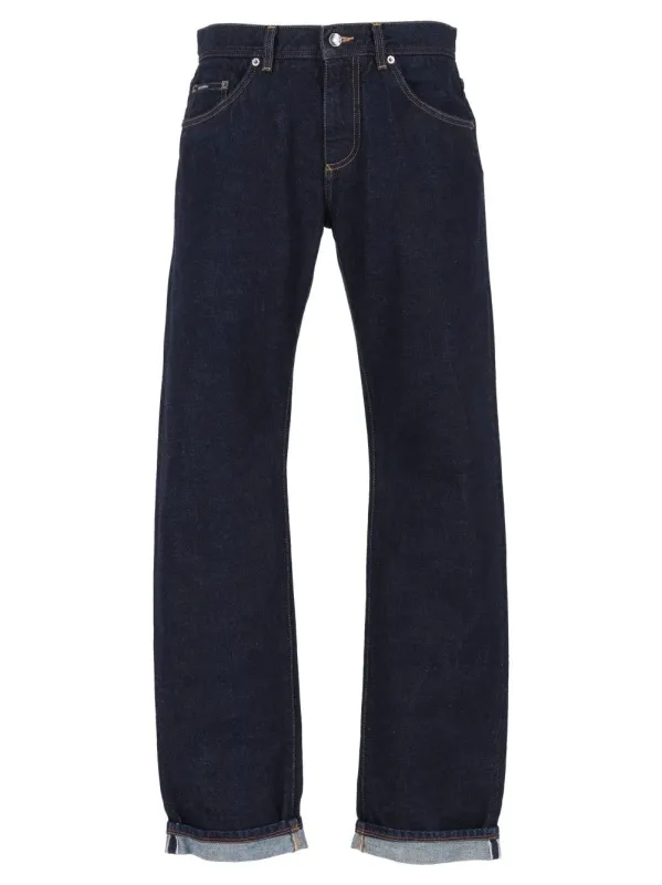 Jeans With Embroidery Trousers Blue made by Dolce & Gabanna