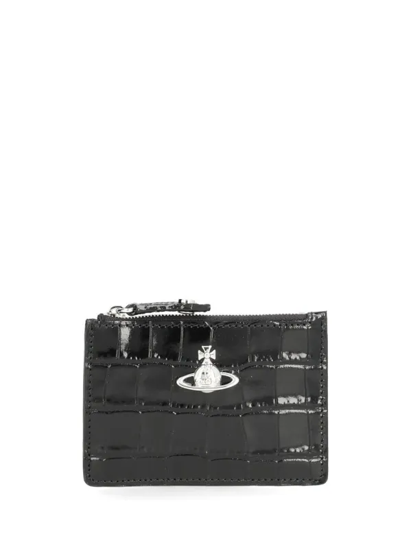 Slim And Long Card Holder Small Leather Goods Black made by Vivienne Westwood