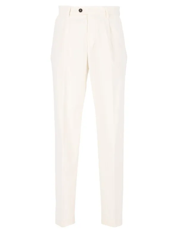 Pleated Pants Trousers White made by Eleventy
