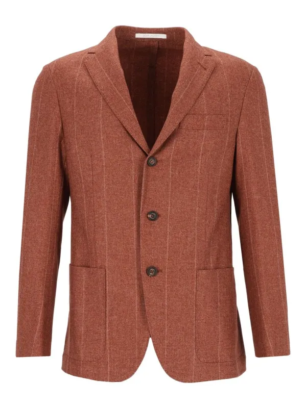 Single-Breasted Jacket Brown made by Eleventy