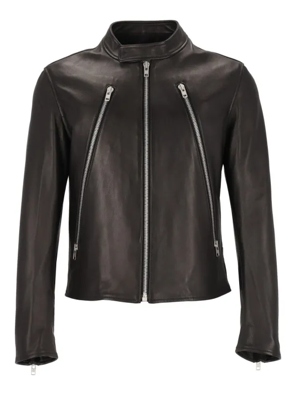 5-Zip Leather Jacket Black made by Maison Margiela