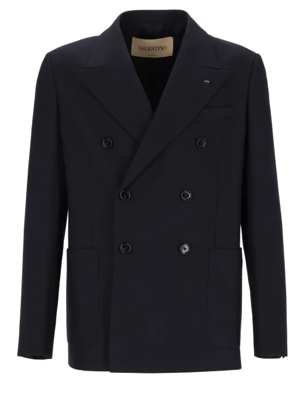Double-Breasted Jacket Blue made by Valentino Garavani