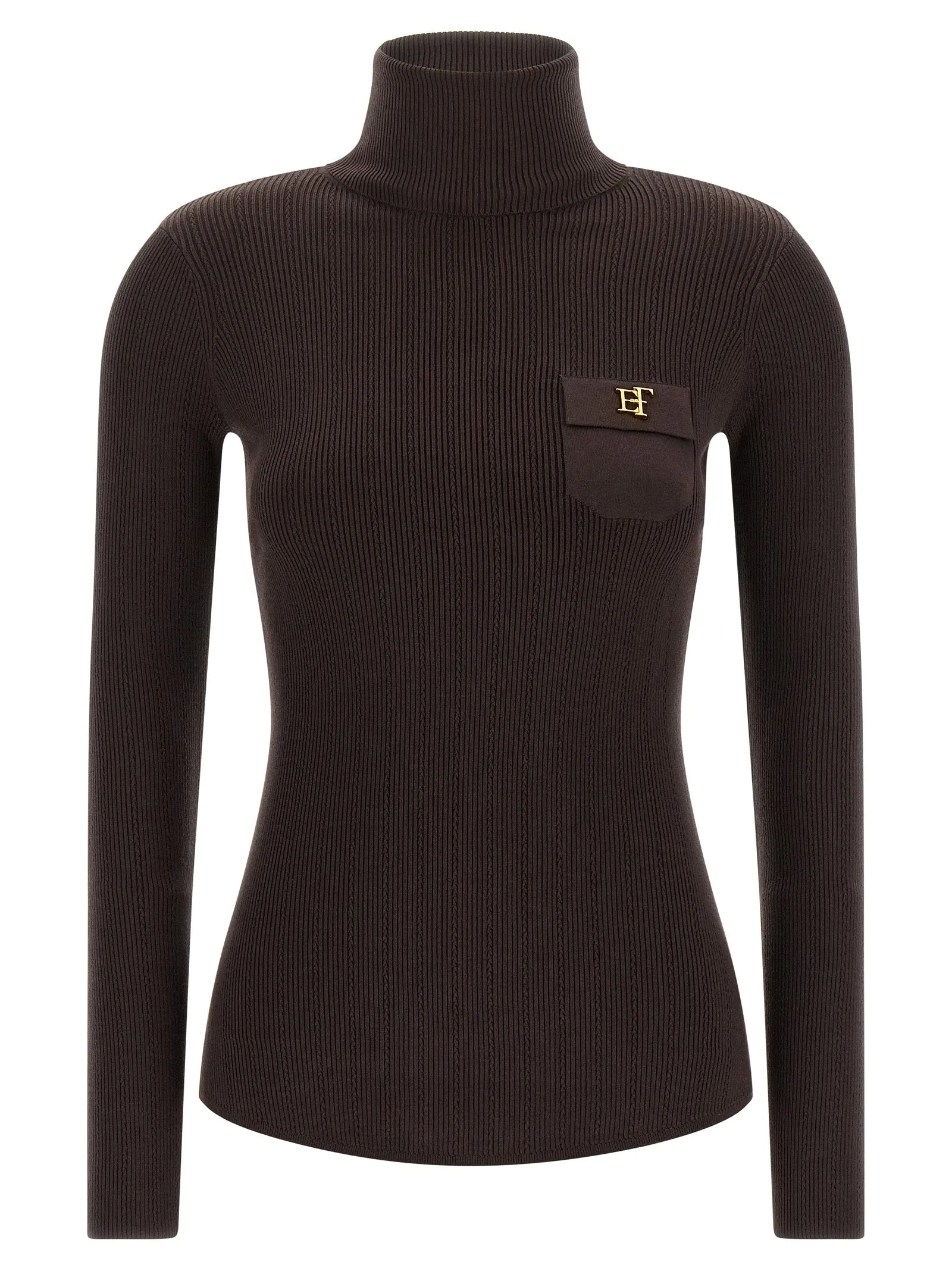 Tricot Turtleneck Sweaters And Cardigans Brown sold by Wanan Luxury