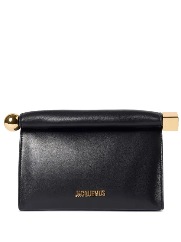 Le Sac Rond Carre Leather Clutch made by Jacquemus