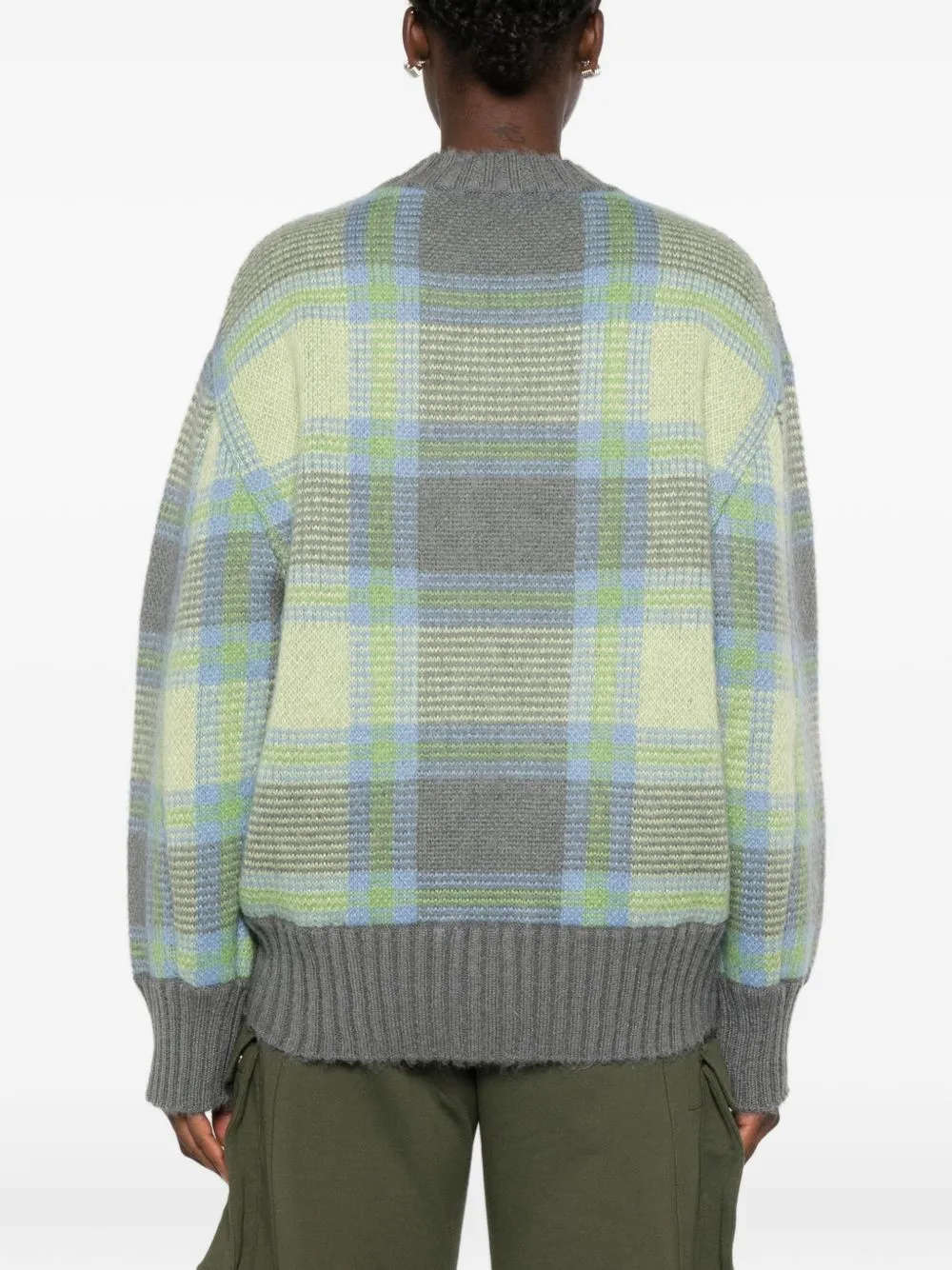 Checked Wool Crewneck Sweater sold by Wanan Luxury product image thumbnail 4