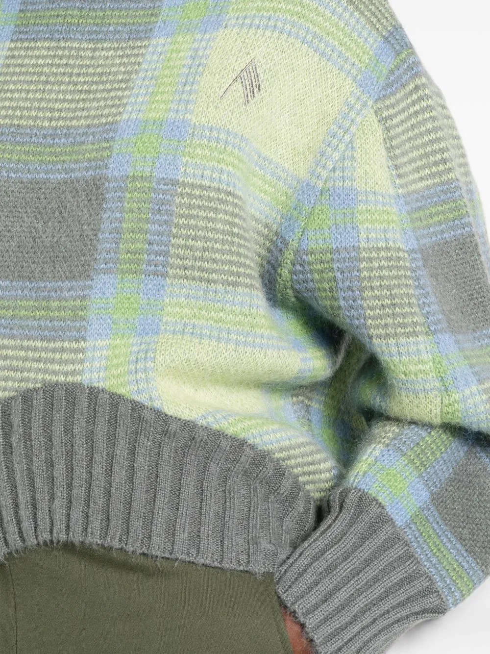 Checked Wool Crewneck Sweater sold by Wanan Luxury product image thumbnail 2