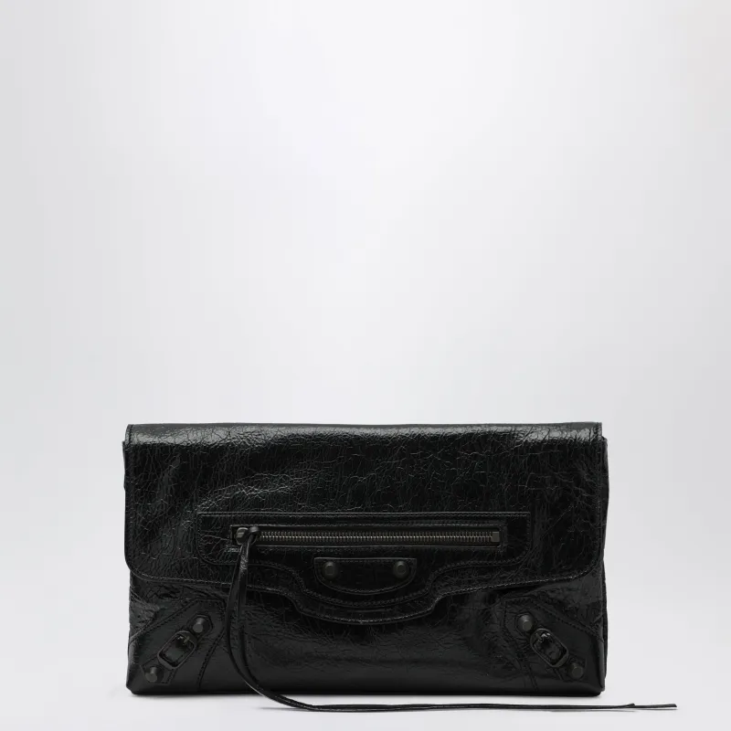 Clutch Le City In Black Arena Lambskin Leather made by Balenciaga