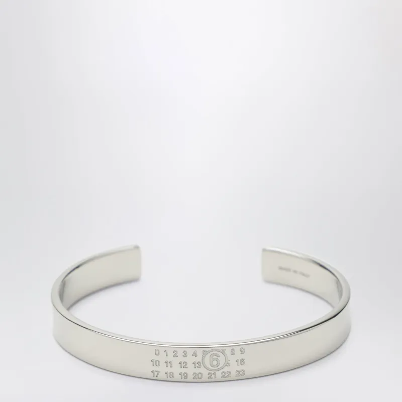 Numeric Logo Rigid Bracelet In Silver-Tone Metal made by Maison Margiela