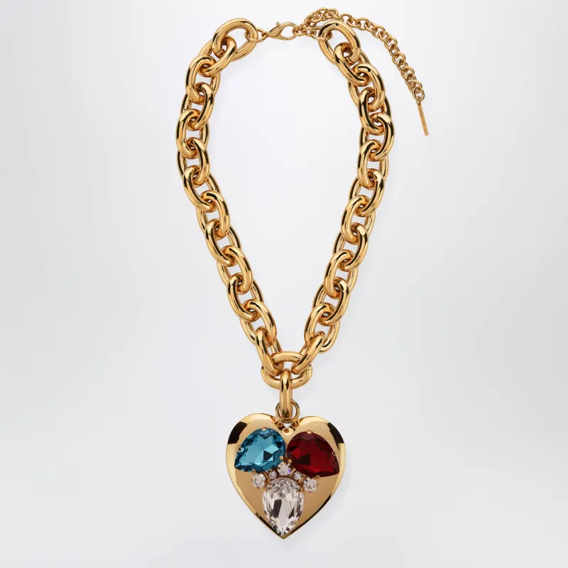Gold-Tone Chain Necklace With Heart Pendant made by Alessandra Rich