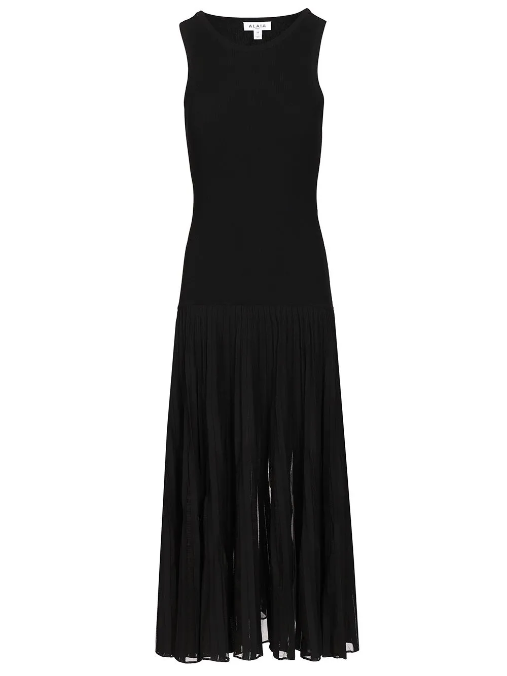 Pleated Sheer Dress Black sold by Wanan Luxury