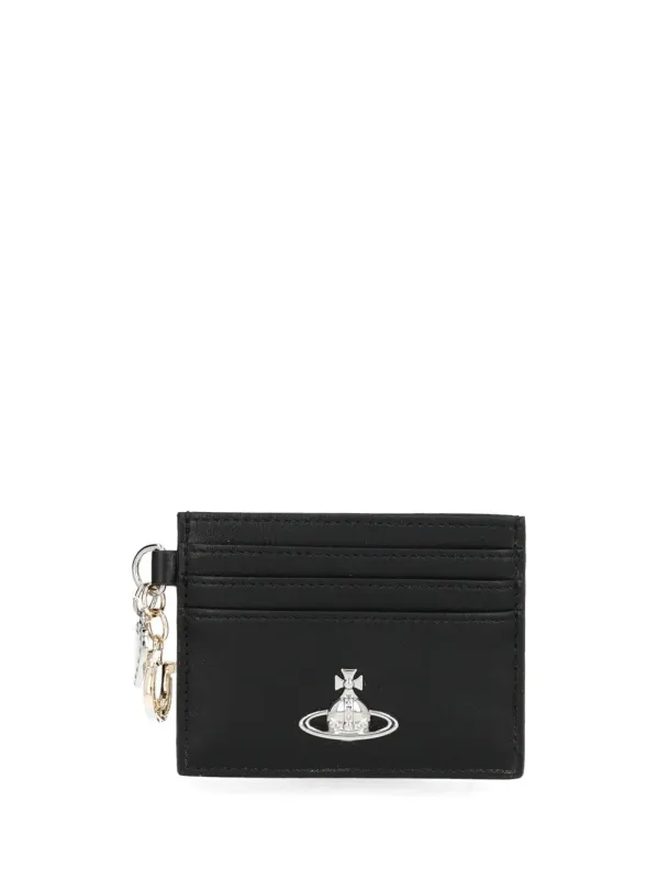 Card Holder With Charm Small Leather Goods Black made by Vivienne Westwood