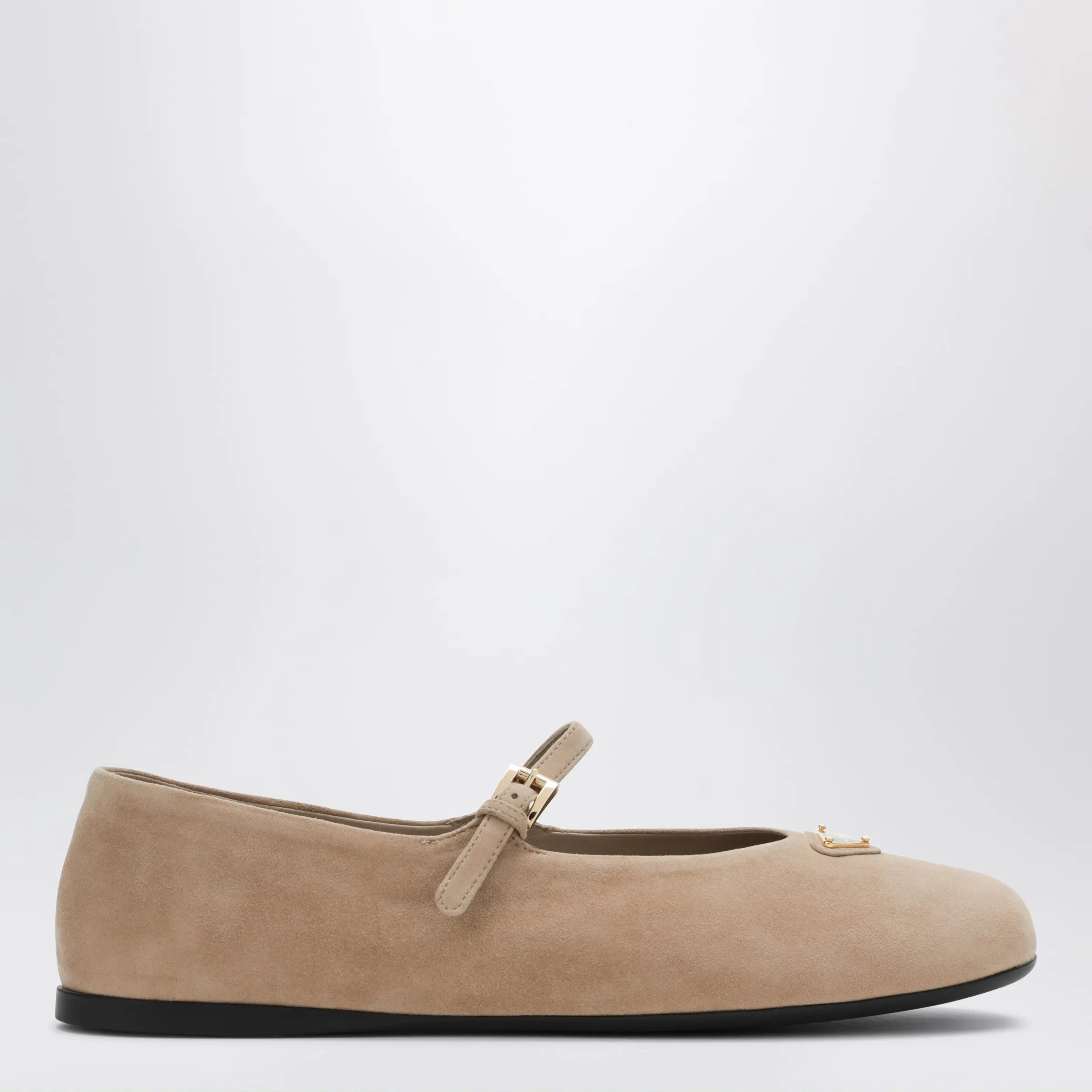 Ballet Flats In Sand Suede Leather sold by Wanan Luxury