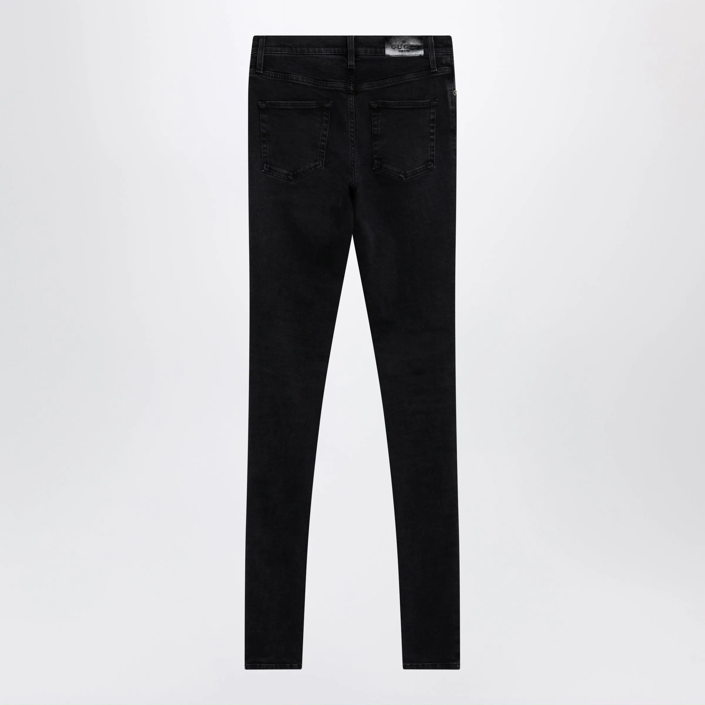 Skinny Washed Cotton Denim Jeans In Black sold by Wanan Luxury product image thumbnail 2