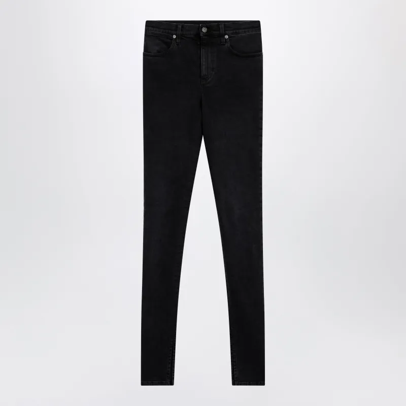 Skinny Washed Cotton Denim Jeans In Black made by Gucci