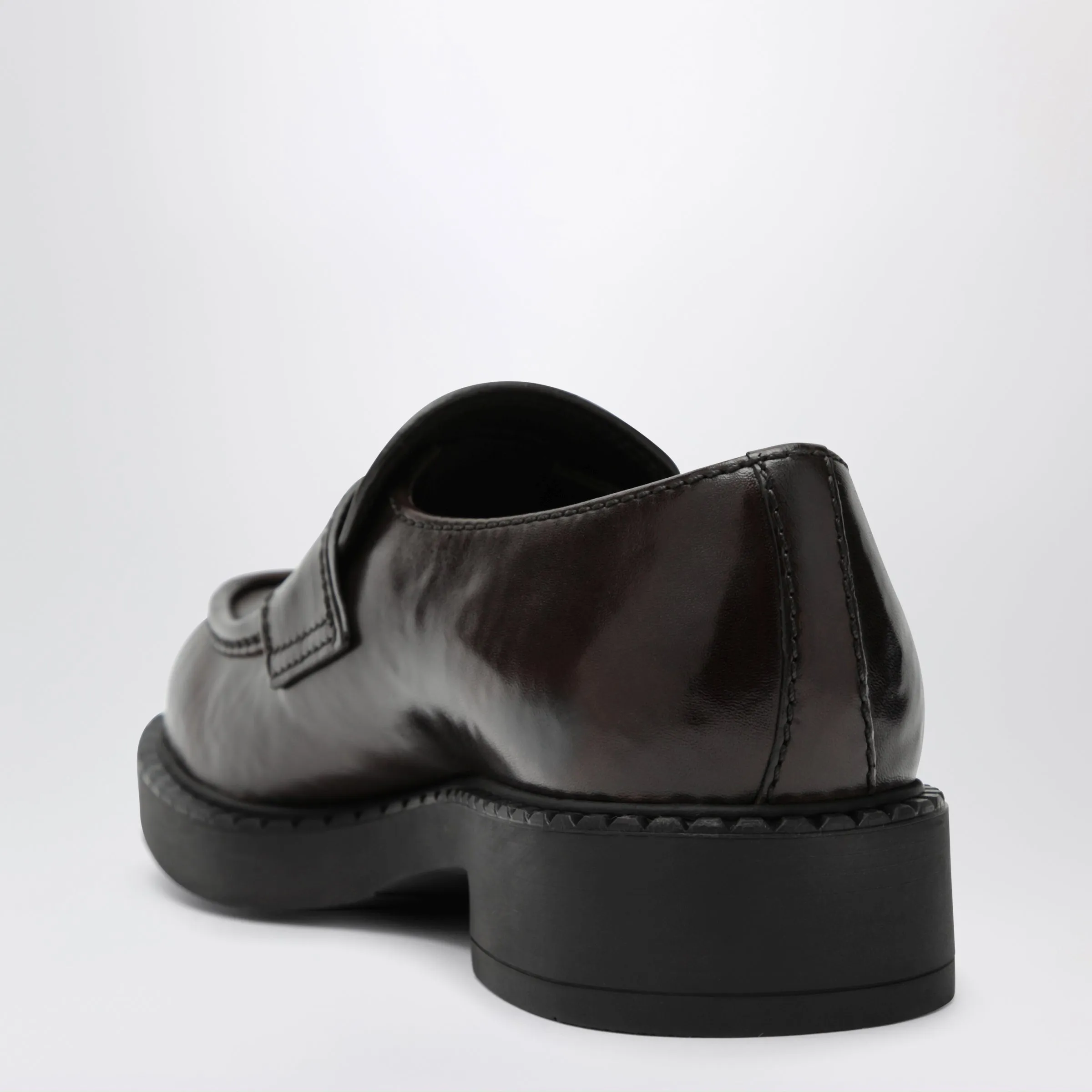 Chocolate Leather Loafers In Brown Leather sold by Wanan Luxury product image thumbnail 2
