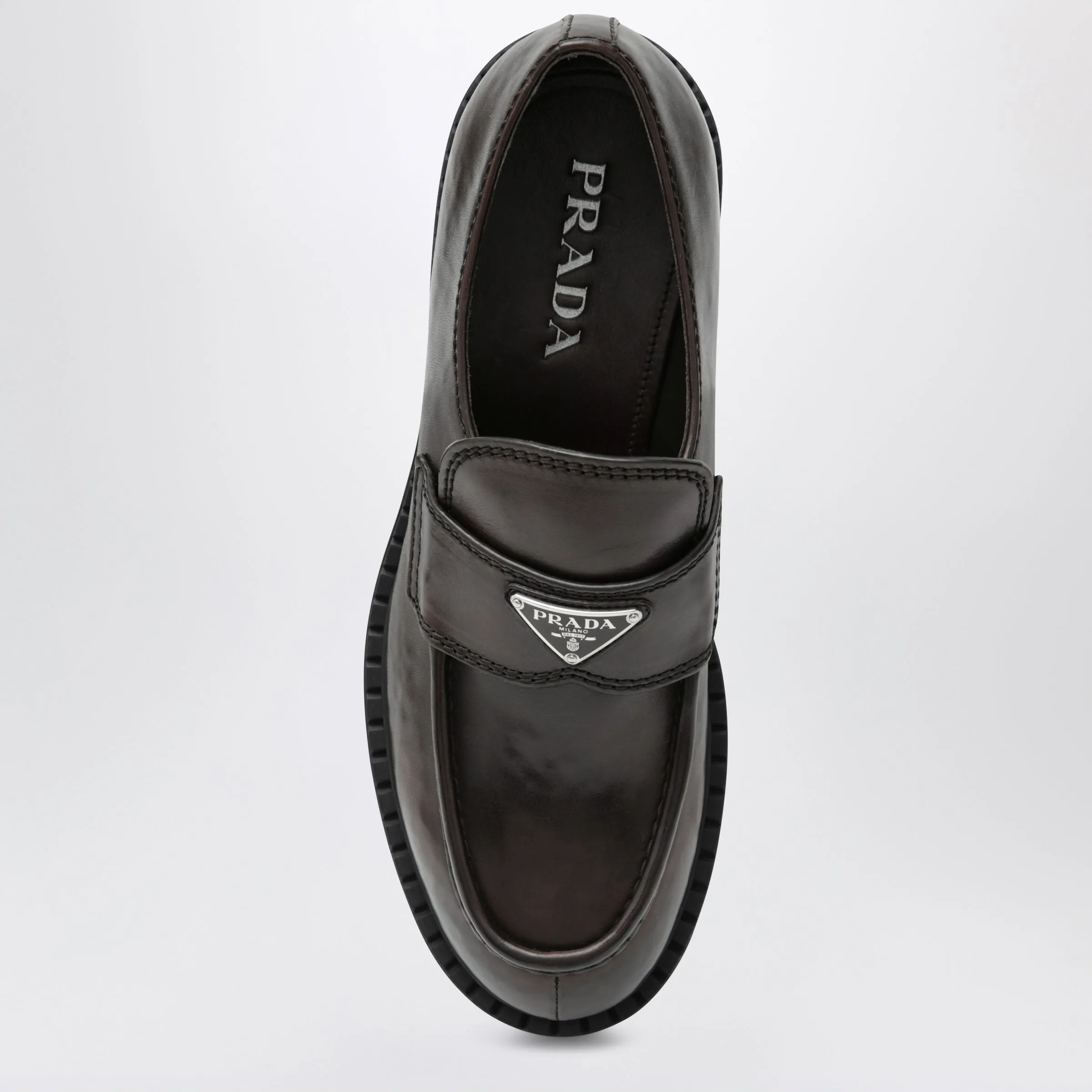 Chocolate Leather Loafers In Brown Leather sold by Wanan Luxury product image thumbnail 3