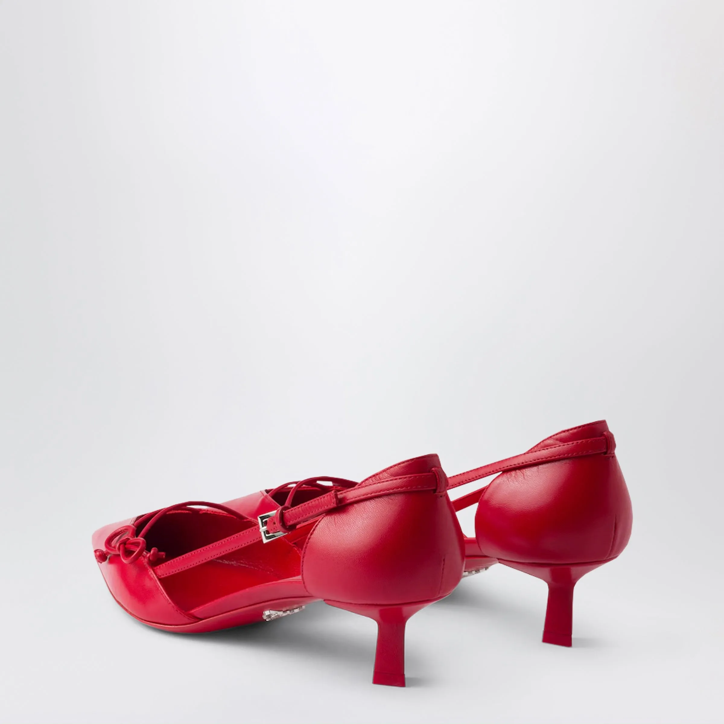 Red Leather Side-Open Pumps sold by Wanan Luxury product image thumbnail 2