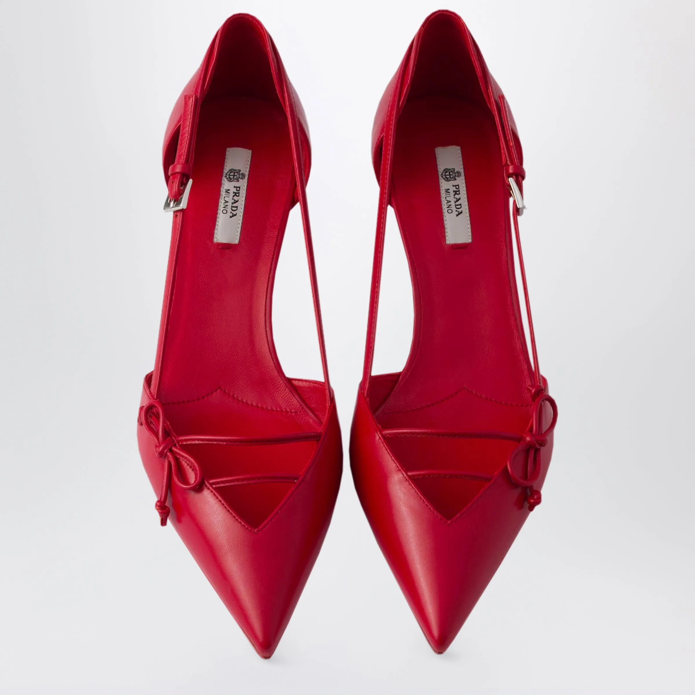 Red Leather Side-Open Pumps sold by Wanan Luxury product image thumbnail 3