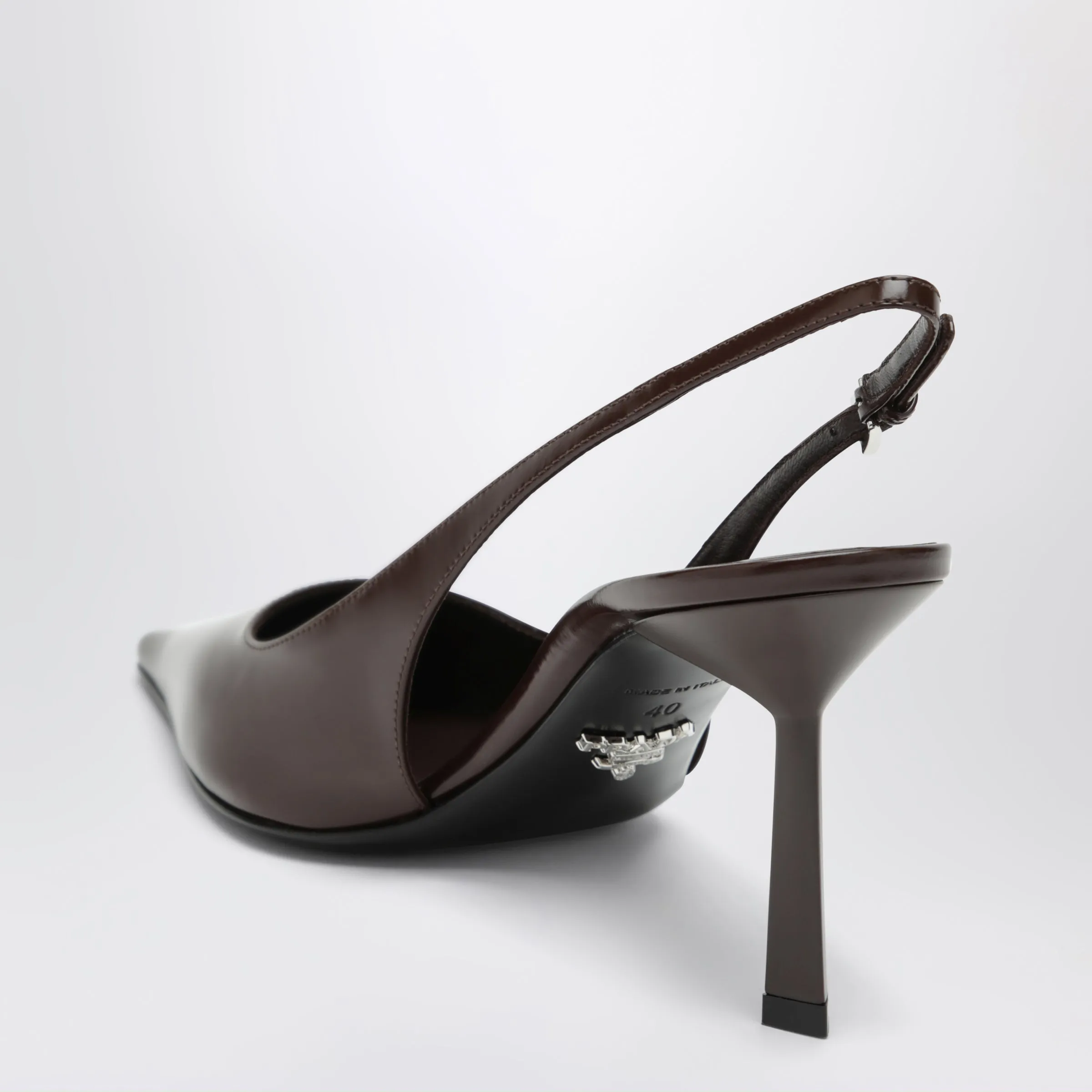 Burnt Leather Slingback Pumps sold by Wanan Luxury product image thumbnail 2