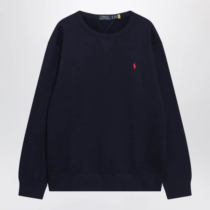 Navy Blue Cotton-Blend Crewneck Sweatshirt made by Polo by Ralph Lauren