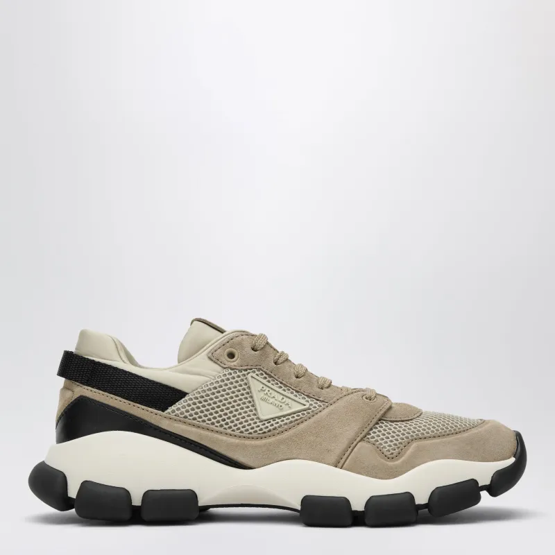Mesh And Suede Sneakers In Desert made by Prada