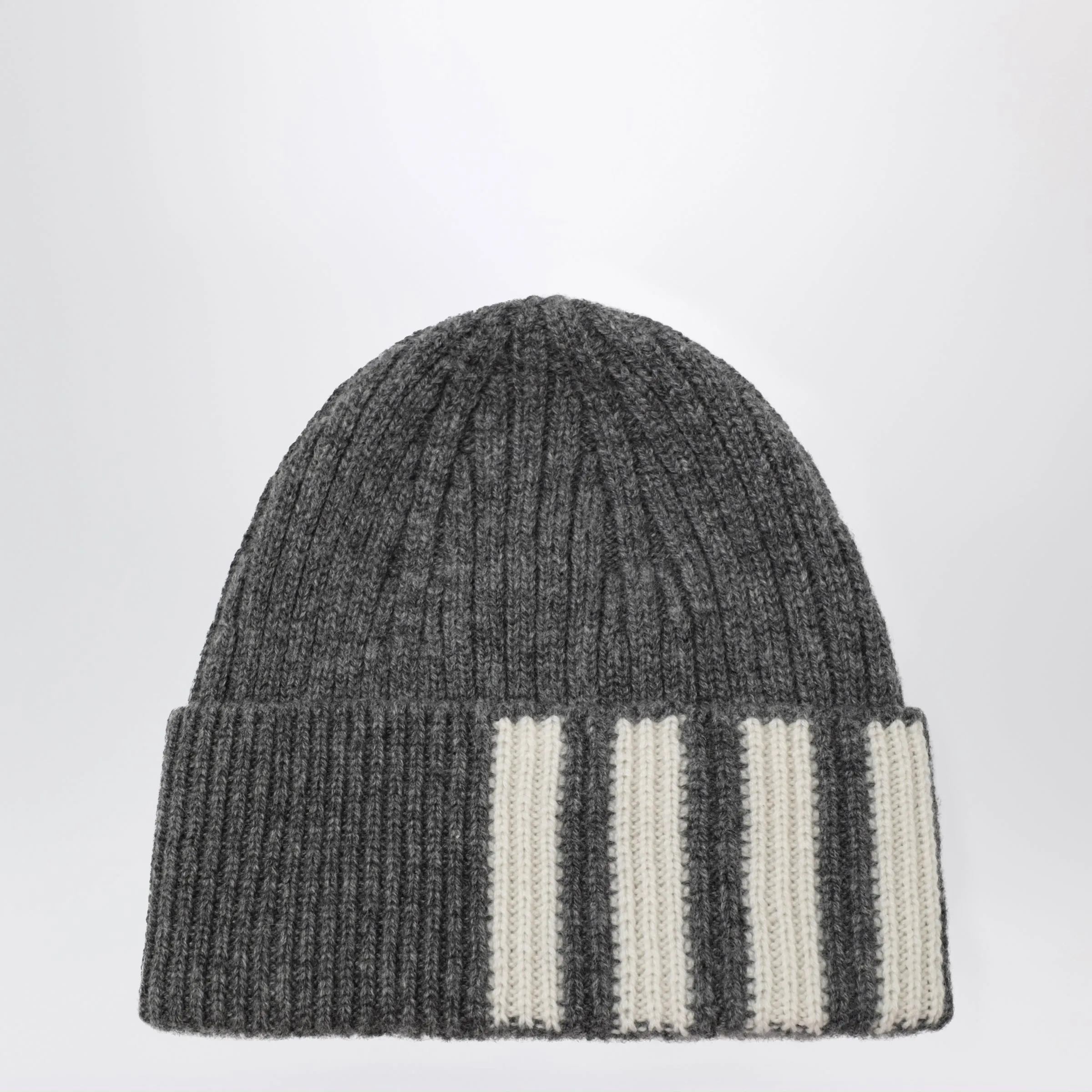 Grey Ribbed Cashmere Beanie sold by Wanan Luxury