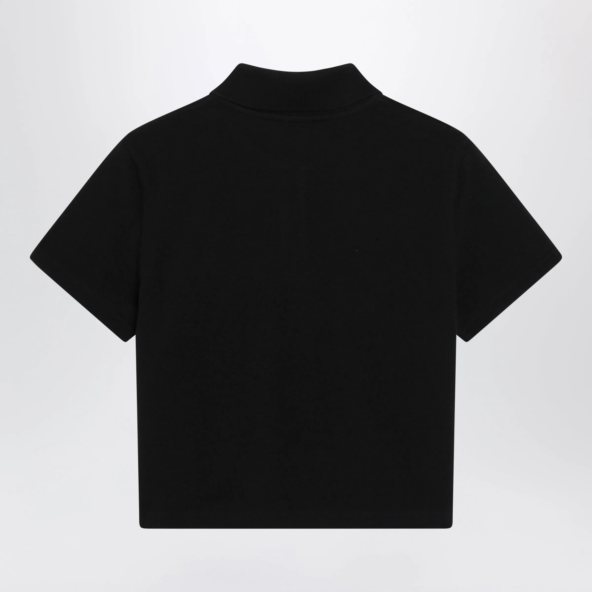 Black Cropped Cotton Piqué Polo Shirt sold by Wanan Luxury product image thumbnail 2