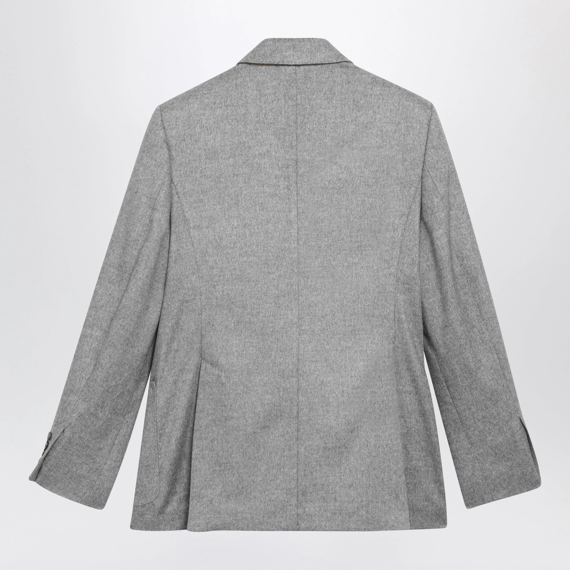Double-Breasted Blazer In Grey Silk And Cashmere sold by Wanan Luxury product image thumbnail 2