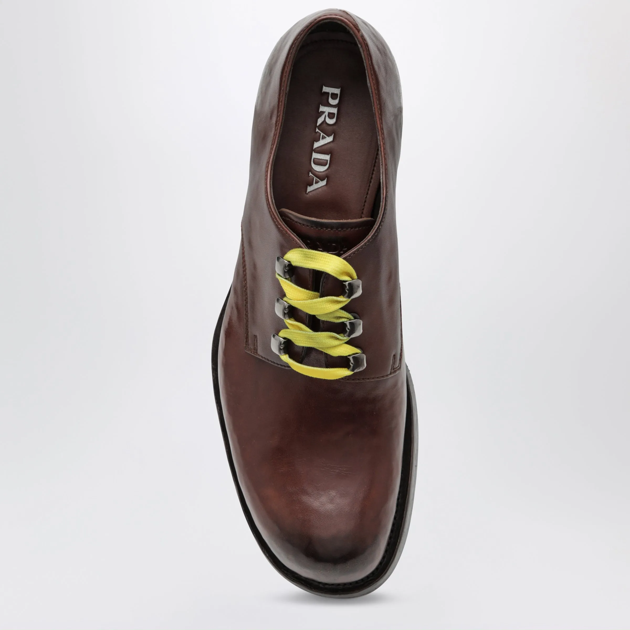 Brown Lace-Up Shoes In Aged Leather sold by Wanan Luxury product image thumbnail 3